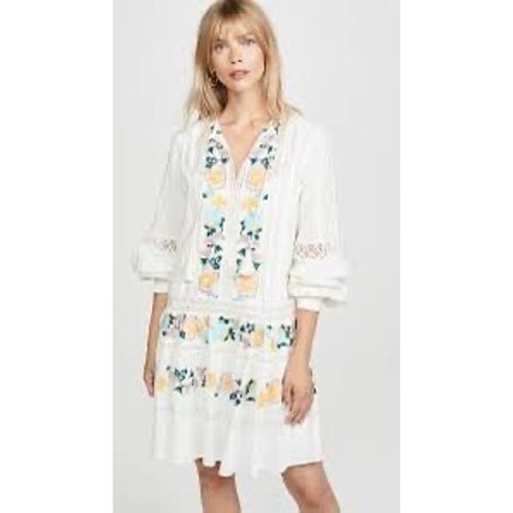 Tory Burch Dresses & Skirts - Tory Burch Rent the Runway White Embroidered Boho Dress Cotton Size XS $498 MSRP